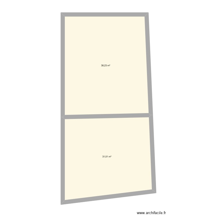 Figeac RDC. Plan de 2 pièces et 70 m2