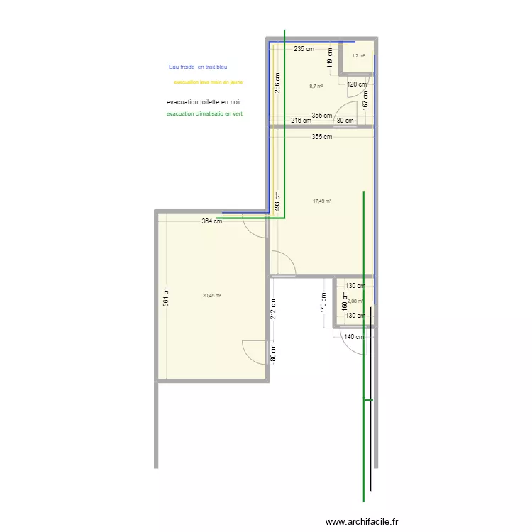 cotes cab plombrie + cotes . Plan de 