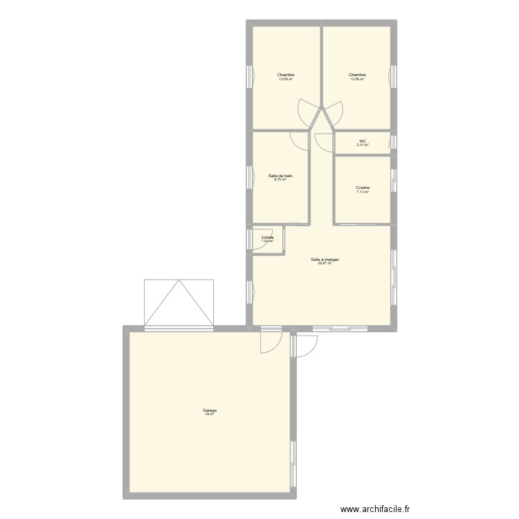 Plan Projet MAM. Plan de 8 pièces et 125 m2
