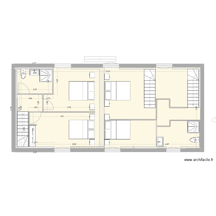 essai 9. Plan de 5 pièces et 160 m2