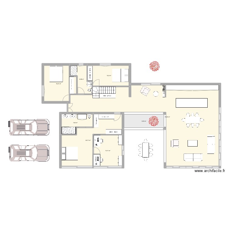 DESHOJO 3. Plan de 8 pièces et 185 m2