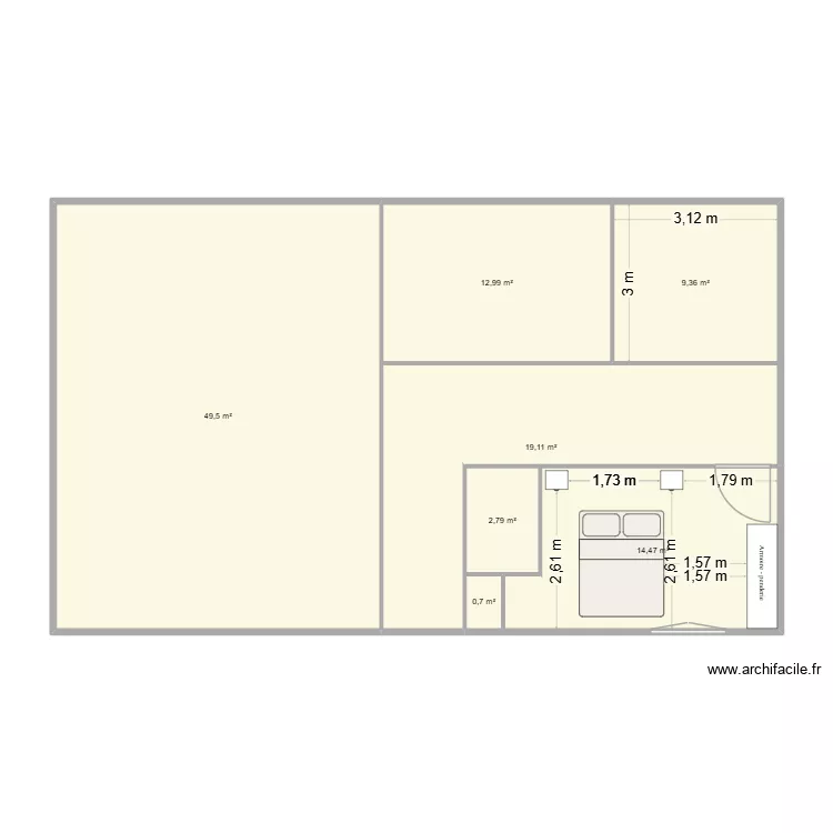 Varennes_rdc_v2. Plan de 7  et 109 m²