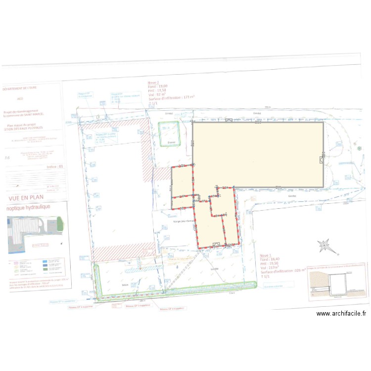 aco. Plan de 5 pièces et 143 m2