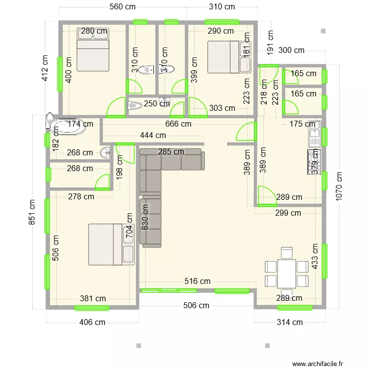 plan1_archifacile. Plan de 11  et 130 m²