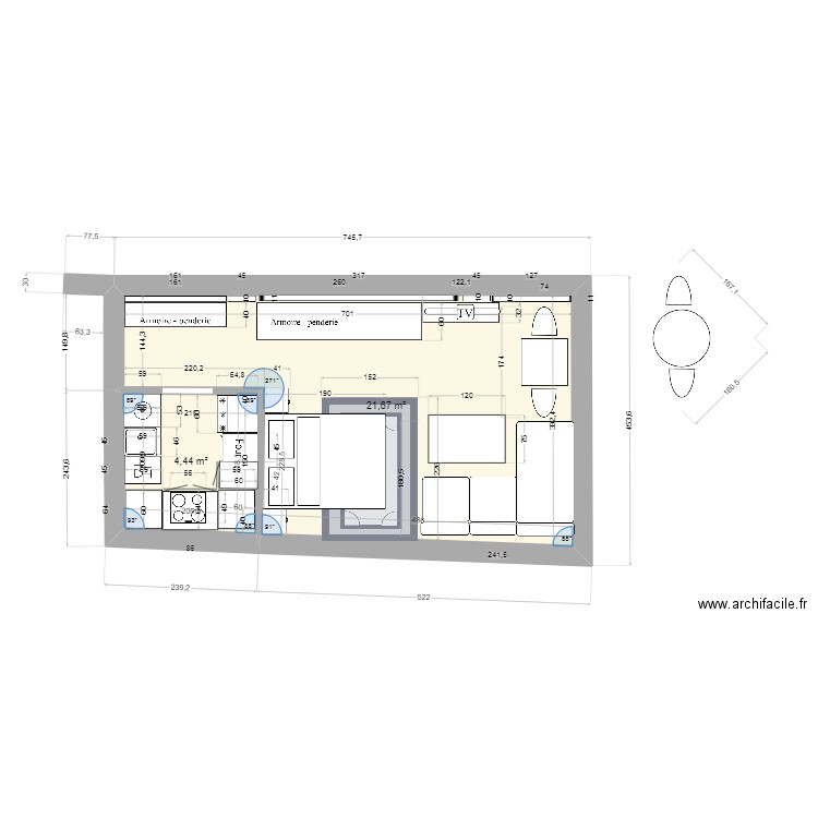 stu of2024. Plan de 2 pièces et 26 m2