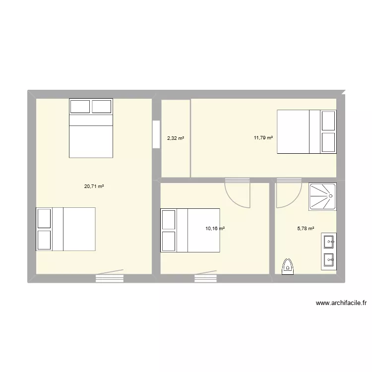 St Lazare - haut. Plan de 5  et 51 m²