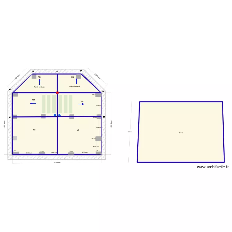 Hilton v2. Plan de 8  et 313 m²