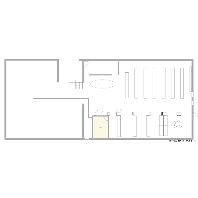 rez-de-chaussé. Plan de 1 pièce et 11 m2
