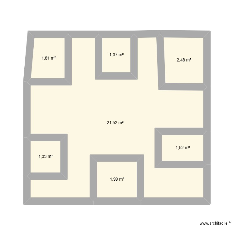 T et N 2. Plan de 7 pièces et 32 m2