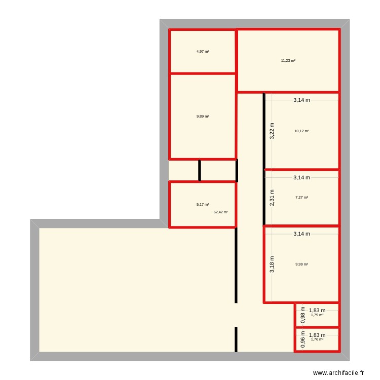 Maison. Plan de 10 pièces et 193 m2
