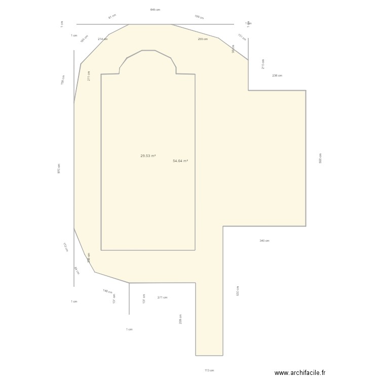 Attia Fourques. Plan de 2 pièces et 114 m2