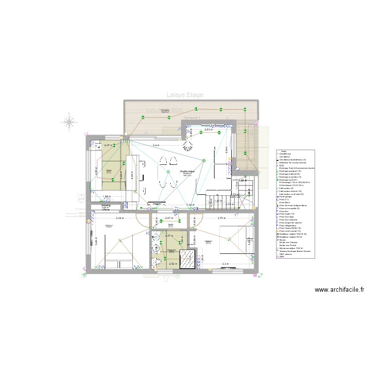 Lalaye. Plan de 17 pièces et 214 m2