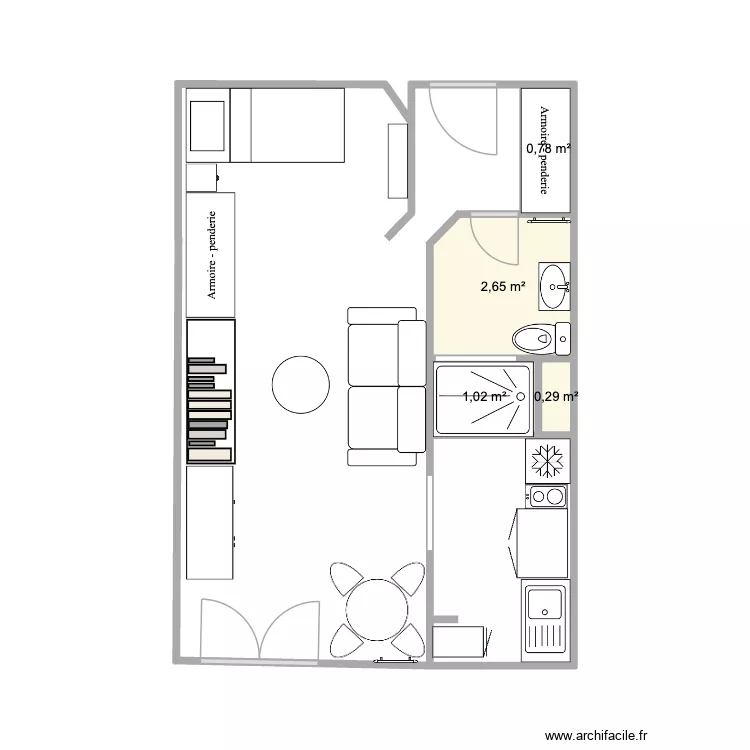 Studio Maman. Plan de 4  et 5 m²