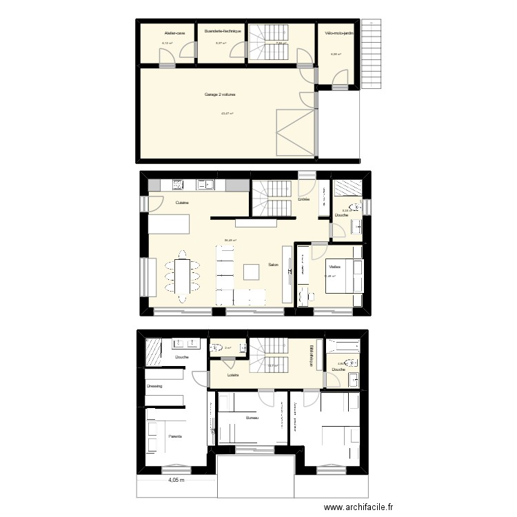 Villa GREG-GéGé. Plan de 12 pièces et 163 m2