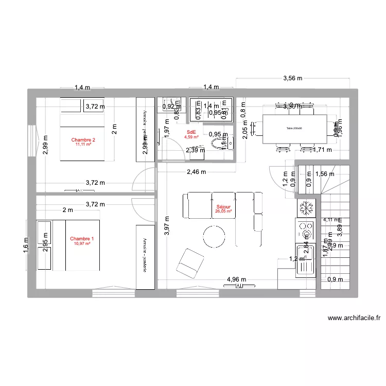 GRAVESON APPART 4 - V2. Plan de 