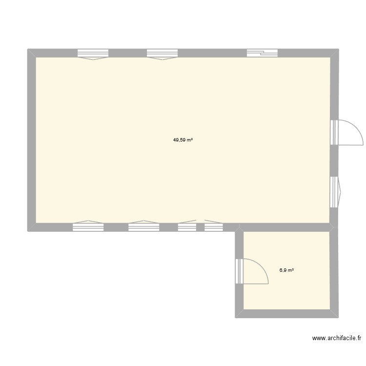 SANDLI AFEF. Plan de 2 pièces et 56 m2
