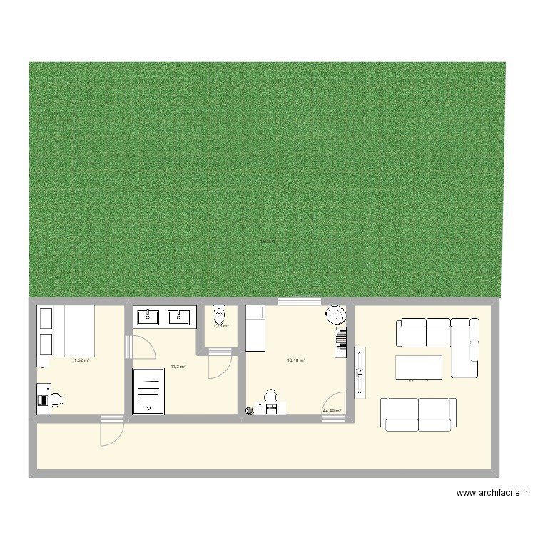 essai-Marin3. Plan de 5 pièces et 82 m2