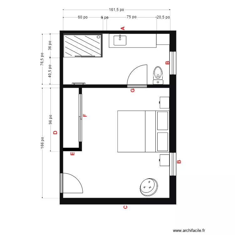 brenda Armoires. Plan de 