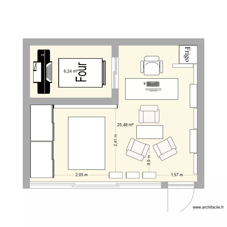 fil & fringue. Plan de 2  et 32 m²