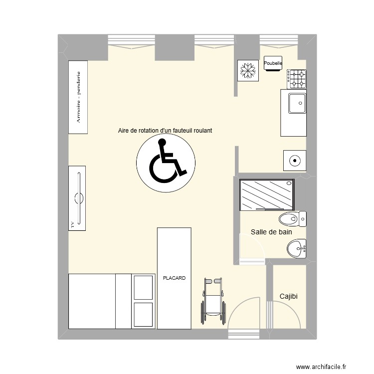 Logement. Plan de 3 pièces et 41 m2