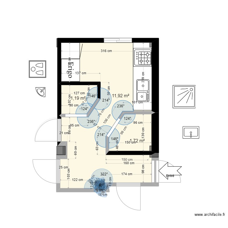 Bouderdara Comptable. Plan de 42 pièces et 175 m2