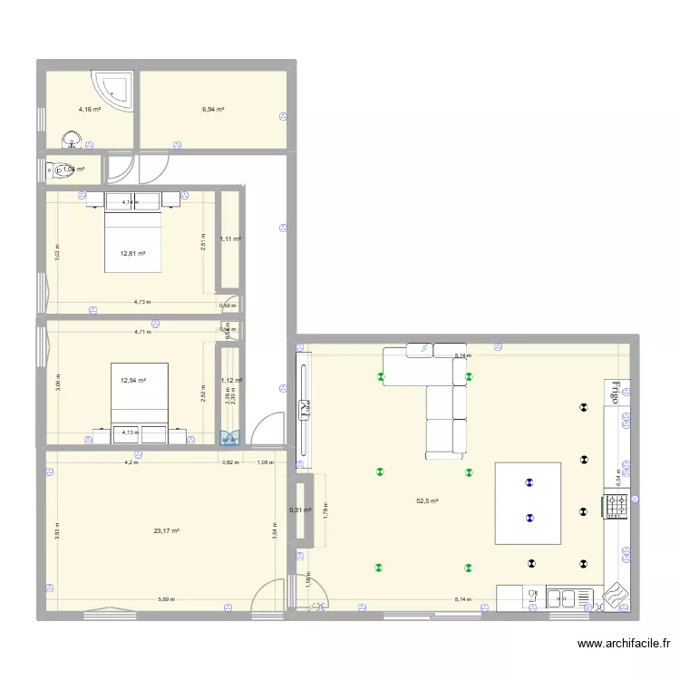 premier travaux &eacute;lectricit&eacute;. Plan de 10  et 116 m²