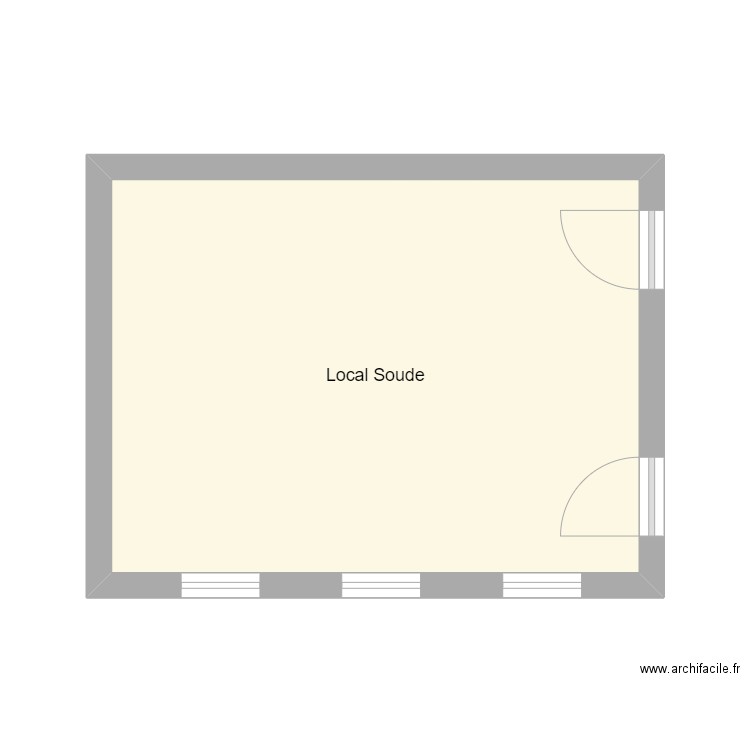Local Soude. Plan de 1 pièce et 21 m2