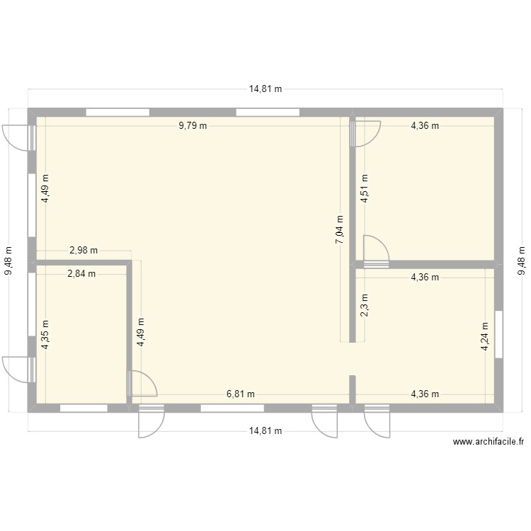 tyrol. Plan de 3 pièces et 125 m2