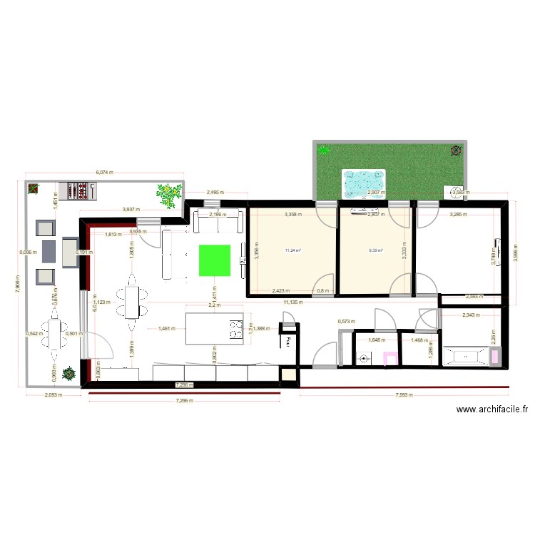 ermitage v 2. Plan de 4 pièces et 21 m2