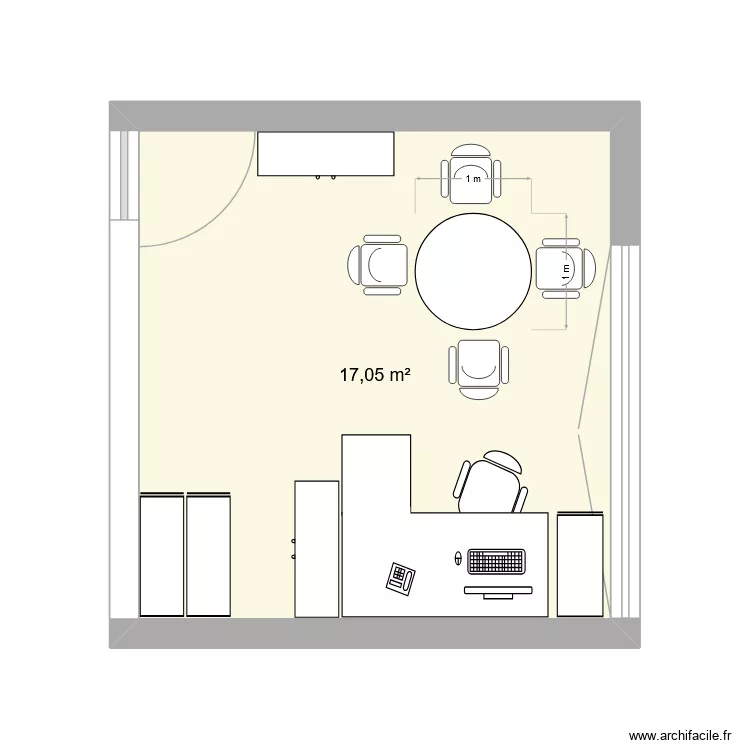 BUREAU Rachel. Plan de 1  et 17 m²