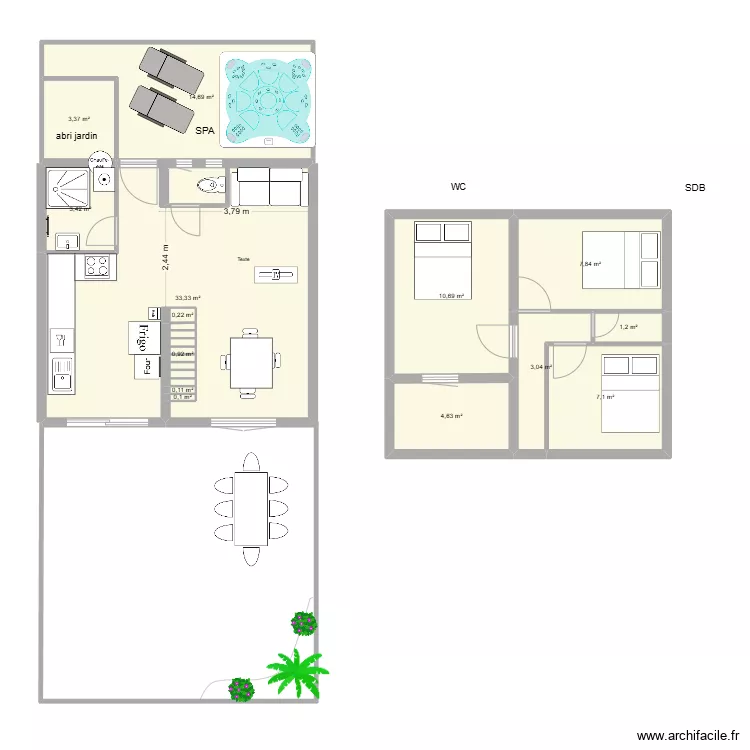 villa gruissan 2. Plan de 