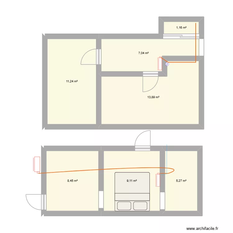 VITRE THIBAUT. Plan de 7 Pièces et 56 m²
