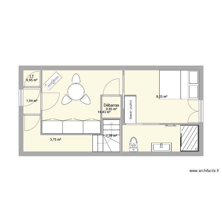 zagouris tyrosse rdc. Plan de 7 pièces et 31 m2