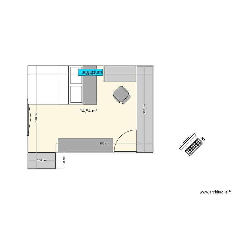 Chambre. Plan de 0 pièce et 0 m2