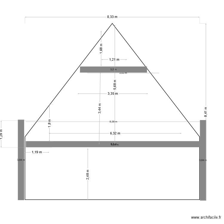 pignon sans 2 eme etaage. Plan de 0 pièce et 0 m2