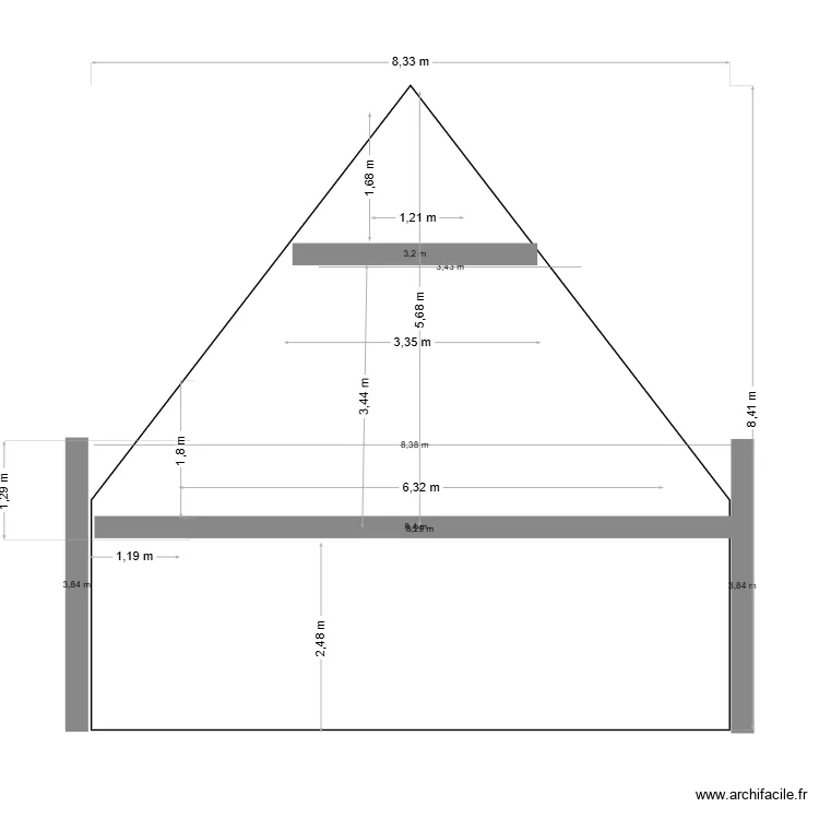 pignon sans 2 eme etaage. Plan de 