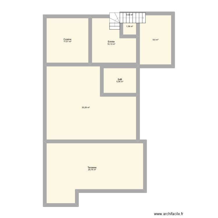 Etage 1. Plan de 8 pièces et 101 m2