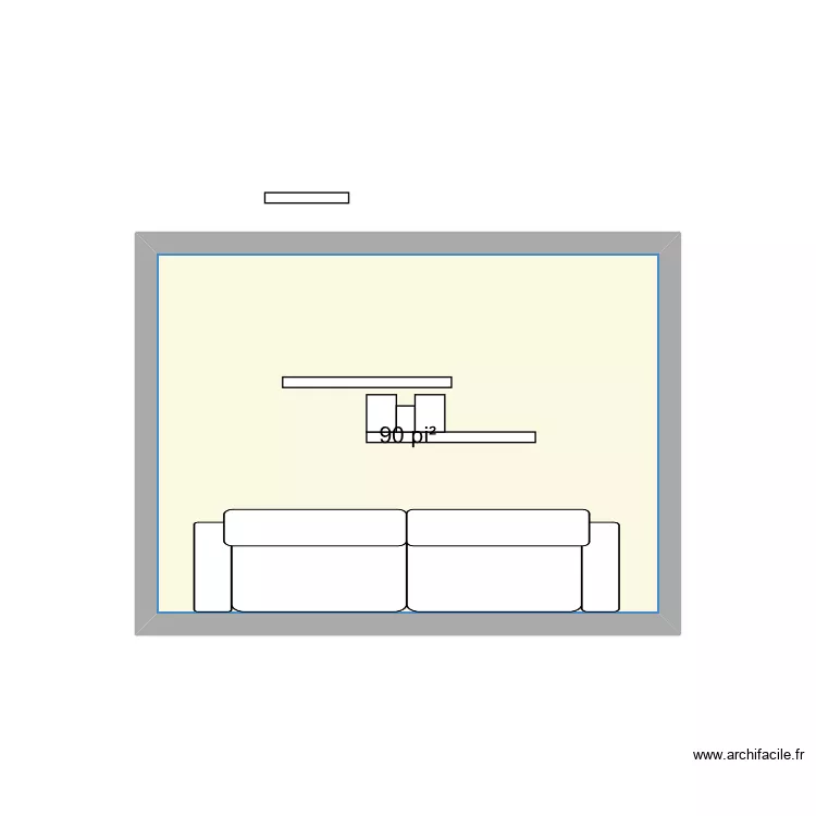 Mur salon tablette photo. Plan de 