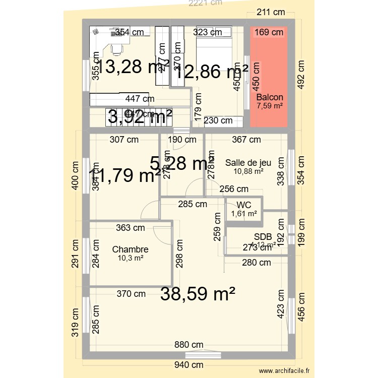 extension projet 6. Plan de 20 pièces et 241 m2