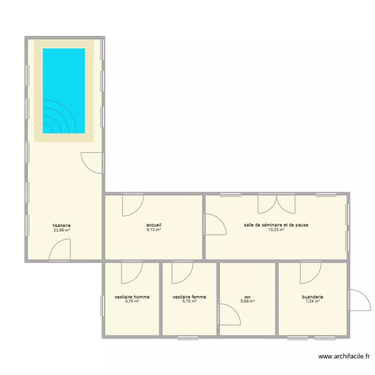 plan du spa 2. Plan de 7  et 71 m²
