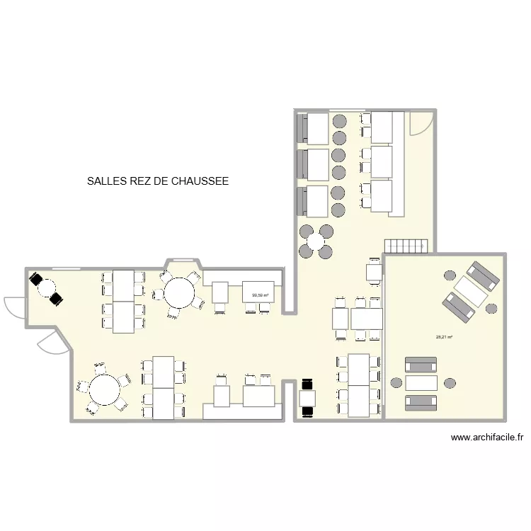 rez de chauss&eacute;e st stanislas. Plan de 2  et 128 m²
