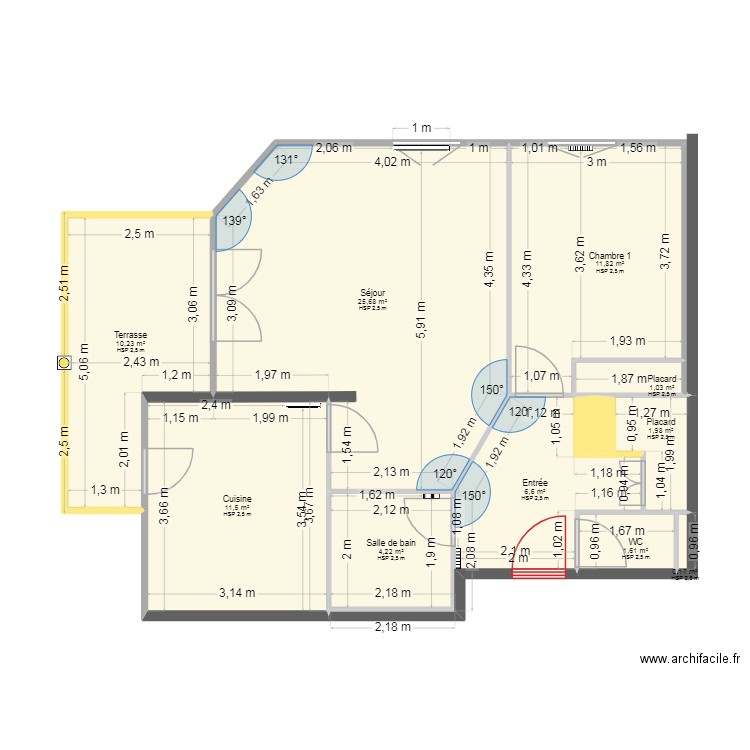 Mt 2 étage 3 coté. Plan de 10 pièces et 75 m2