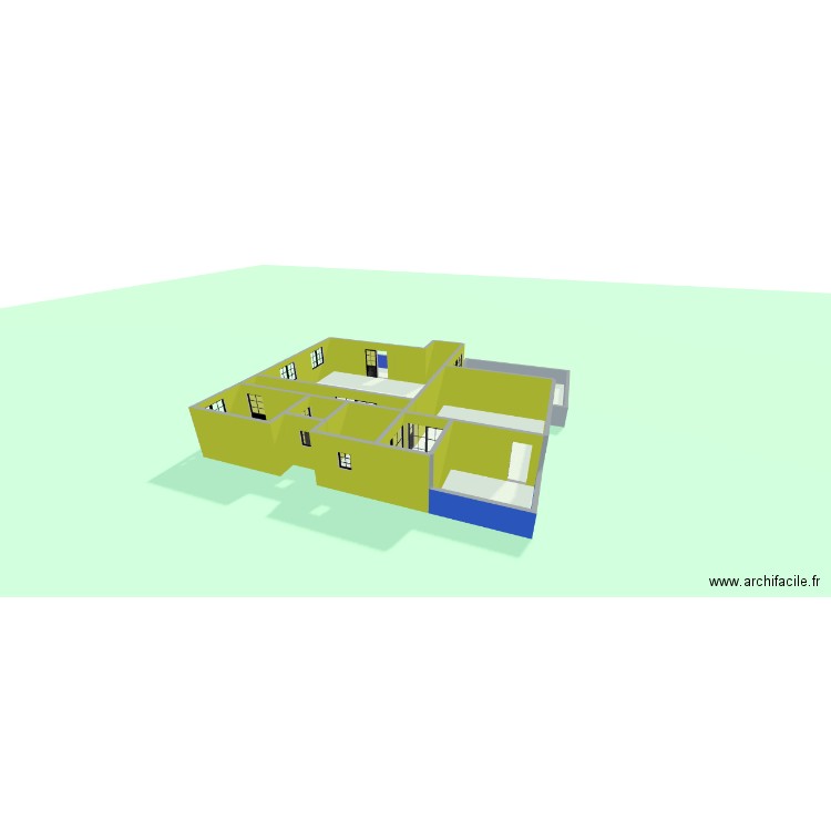 1 etage. Plan de 9 pièces et 197 m2