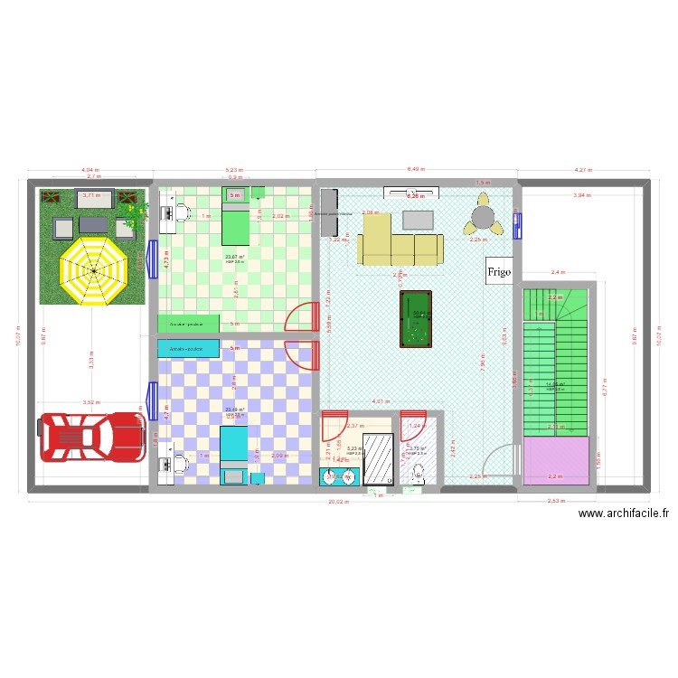 Plan01 Maison Rades Etage. Plan de 6 pièces et 120 m2
