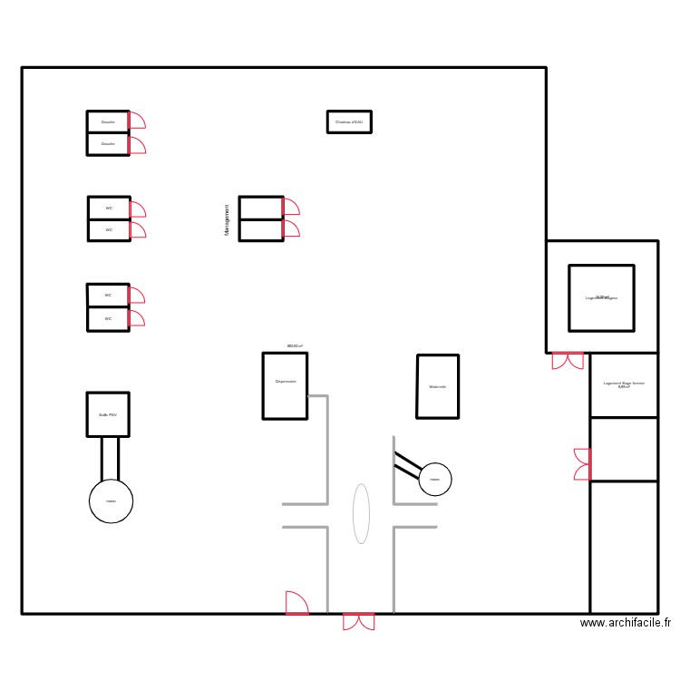 Vue en plan LOBOGO. Plan de 18 pièces et 721 m2