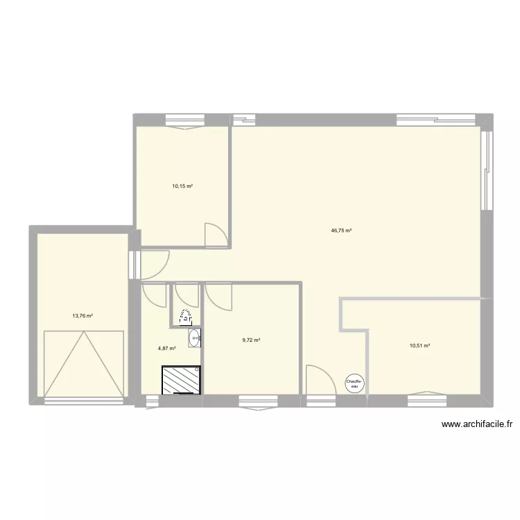 Maison etage. Plan de 6 Pièces et 96 m² Maison etage. Plan de 6 Pièces et 96 m²