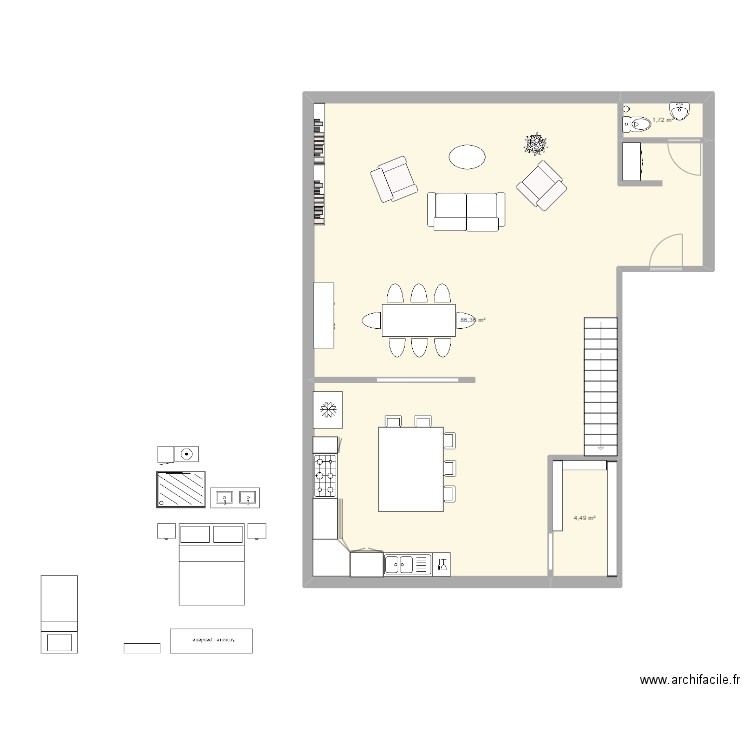 exercice 03 plan appartement. Plan de 3 pièces et 93 m2