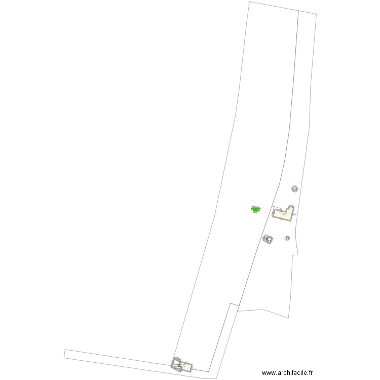 plan de masse 1.4. Plan de 8 pièces et 210 m2