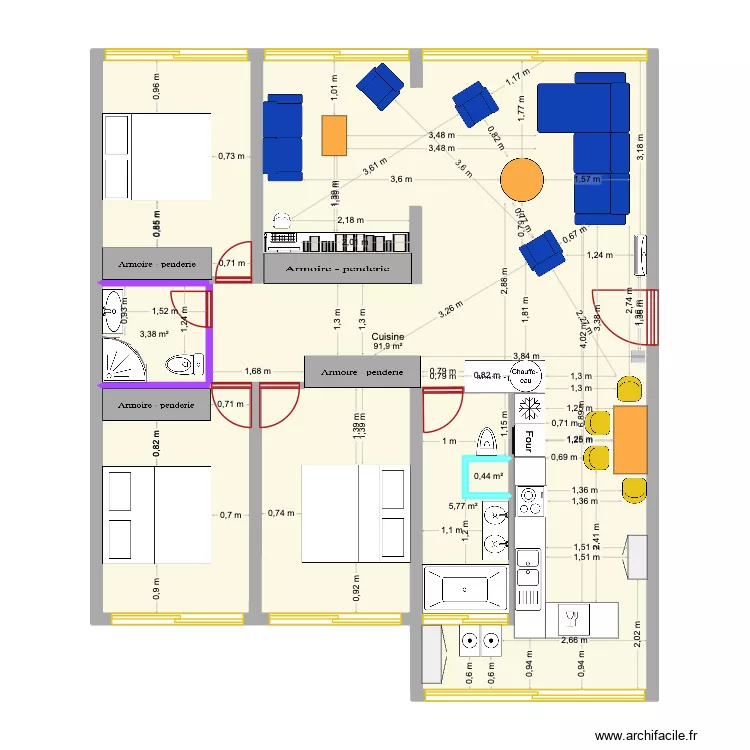 LGM. Plan de 4  et 101 m²