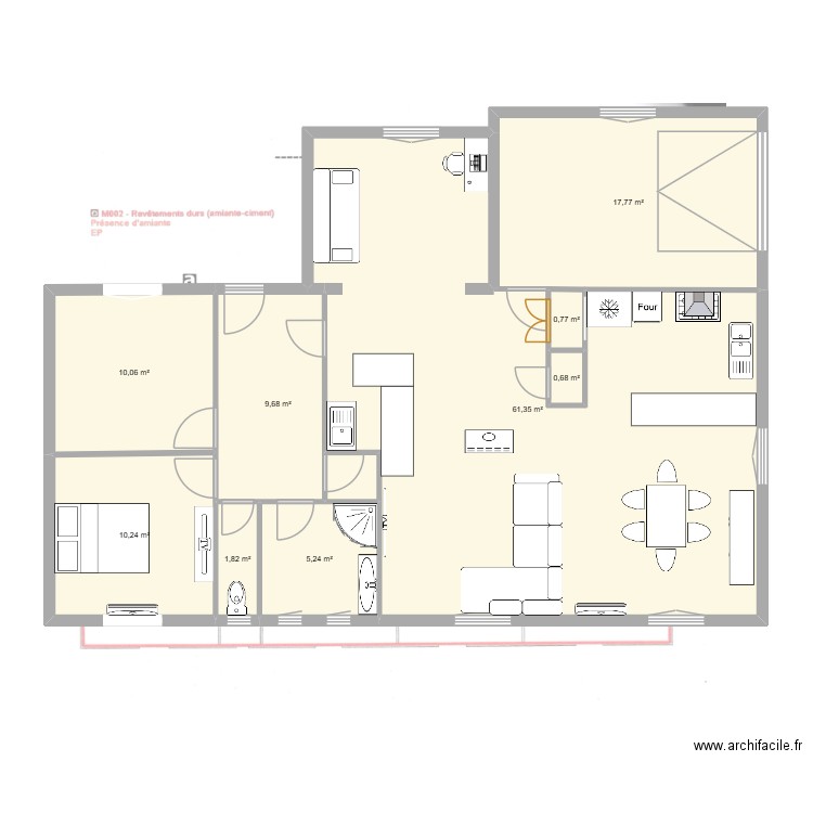 pervenchères modif 3. Plan de 9 pièces et 118 m2